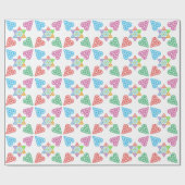 聖なるハート – 聖なる星、3D/カラフル. ラッピングペーパー (フラット)