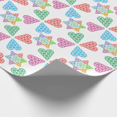 聖なるハート – 聖なる星、3D/カラフル. ラッピングペーパー (角)