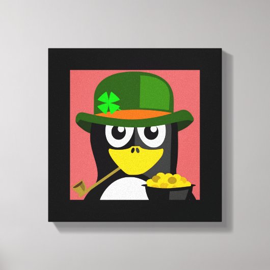 「聖なるパトリックの日» PENGUIN キャンバスプリント (正面)