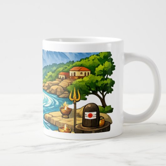 聖なるヒマラヤと永遠のガンガ ジャンボコーヒーマグカップ (右)