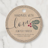 聖なるベリーで手作りされたダンボールのスクリプト フェイバータグ (正面)