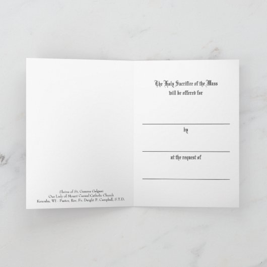 聖なるミサササイントジェマガルガニ カード (内部)