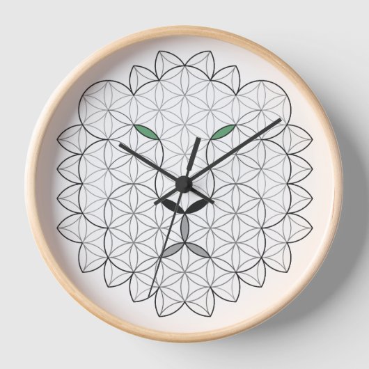 聖なるライオン、B01BW。 壁時計 (正面)