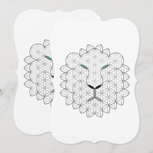 聖なるライオン、B01BW。 招待状 (正面/裏面)