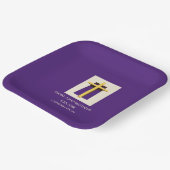 聖なる十字架と紫の宗教的確認 ペーパープレート (傾斜あり)