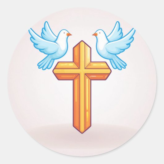 聖なる十字架と鳩 ラウンドシール (正面)