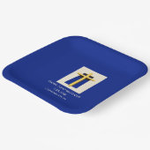 聖なる十字架はっきりしたと青の宗教的確認 ペーパープレート (傾斜あり)