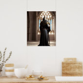 聖なる十字軍愛ファンタジーデジタルアートプリントナイト ポスター (キッチン)