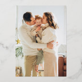 聖なる夜のクリスマス出生シーン聖書の聖句 箔シーズンカード (裏面)