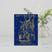 聖なる夜のクリスマス出生シーン聖書の聖句 箔シーズンポストカード (立ち正面)