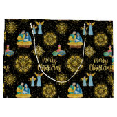 聖なる夜の出生メリージョセフイエズゴールデンスター ラージペーパーバッグ (裏面)