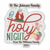 聖なる夜の喜びのクリスマスステッカー シール (正面)