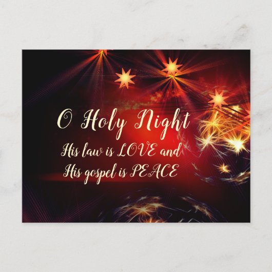 聖なる夜よ、神の教えは愛、クリスマスソング ポストカード (正面)
