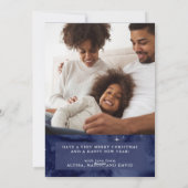 聖なる夜 | あなたの写真と共にクリスマスの星を シーズンカード (裏面)