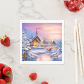 聖なる夜、休日の冬のシーン スタンダードカクテルナプキン (インサイチュ)