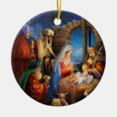 聖なる夜、出生シーン セラミックオーナメント (正面)