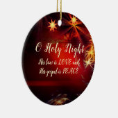 聖なる夜，彼の福音は平和，聖降誕祭キャロルだ セラミックオーナメント (右)