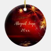 聖なる夜，彼の福音は平和，聖降誕祭キャロルだ セラミックオーナメント (裏面)