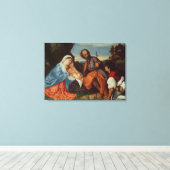 聖なる家族と羊飼い， c.1510 キャンバスプリント (インサイチュ (ウッドフロア))