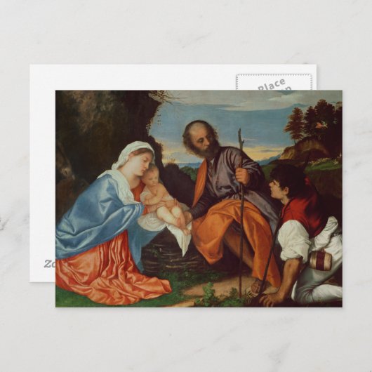 聖なる家族と羊飼い， c.1510 ポストカード (正面/裏面)
