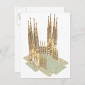 聖なる家族アントニオ・ガウディ。バルセロナスペイン ポストカード (正面/裏面)