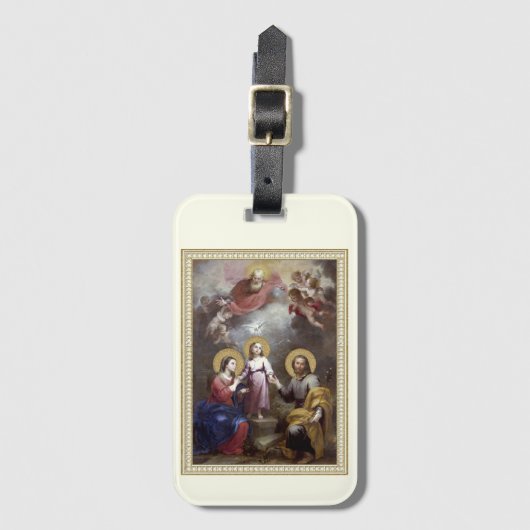 聖なる家族イエスメリーヨセフ宗教ヴィンテージ ラゲッジタグ (正面縦)
