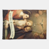 聖なる家族イエス・マリア聖ヨセフ聖霊 キッチンタオル (横)