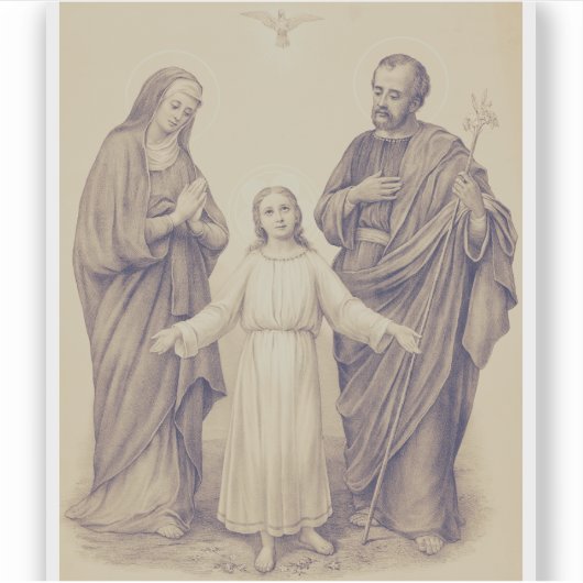 聖なる家族イエス,ヴァージンマリアと聖ヨセフ シール (正面)