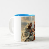 聖なる家族，イエス，マリアとジョセフのコーヒーマグ ツートーンマグカップ (正面左)