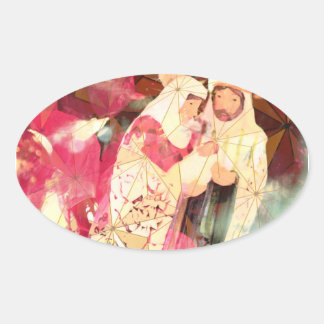 「聖なる家族」~オーバルステッカー 楕円形シール