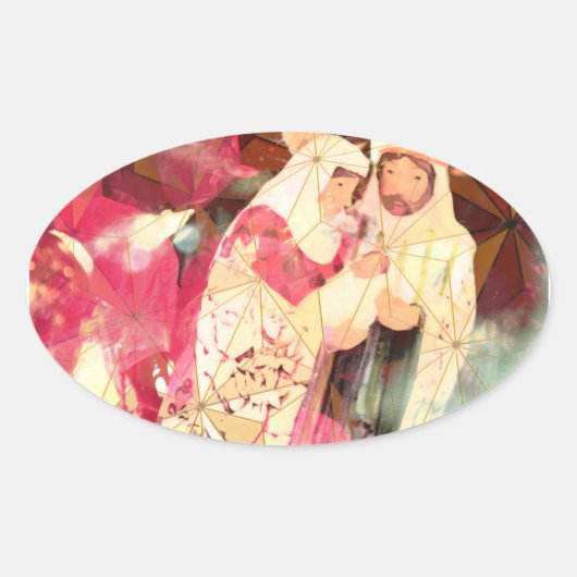 「聖なる家族」～オーバルステッカー 楕円形シール (正面)