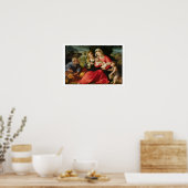 聖なる家族， c.1508-12 (キャンバス上の油) ポスター (キッチン)