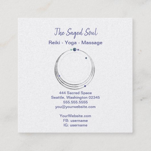 聖なる幾何学スピリチュアルニューエイジと形而上学 スクエア名刺 (裏面)