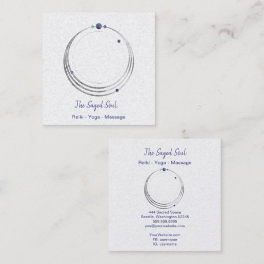 聖なる幾何学スピリチュアルニューエイジと形而上学 スクエア名刺 (正面/裏面)