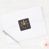 ⭐️聖なる幾何学マンダラ タイムレスゴールデンスター スクエアシール (封筒)
