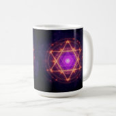 聖なる幾何学曼荼羅 - 宇宙の中の光 コーヒーマグカップ (正面右)