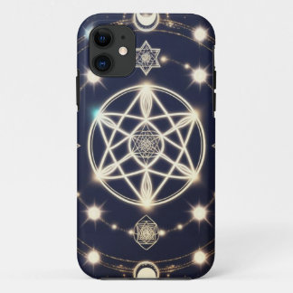 聖なる幾何学　月の満ち欠けの曼荼羅 iPhone 11 ケース