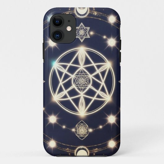 聖なる幾何学 月の満ち欠けの曼荼羅 Case-Mate iPhoneケース (裏面)