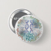 聖なる幾何学 DNA ヘリックス クリスタル サイエンス アート 缶バッジ (正面&裏面)