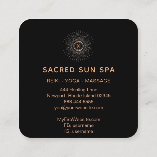 *~*聖なる幾何放射太陽エネルギー線 スクエア名刺 (裏面)