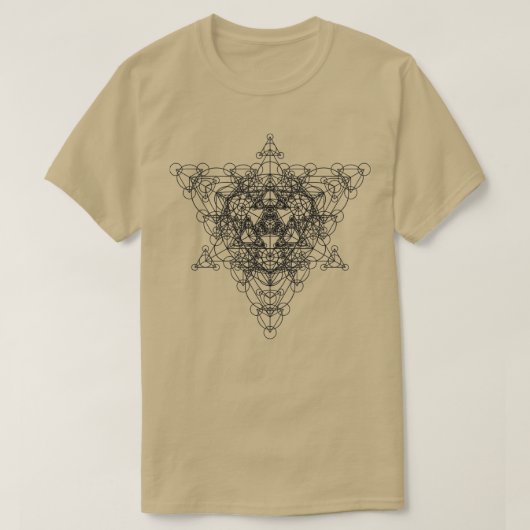 聖なる形状すごいテッセラクト黒 Tシャツ (デザイン正面)