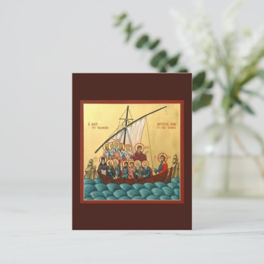 聖なる教会の神秘的なアイコン祈りの言葉カード ポストカード (スタンド正面)