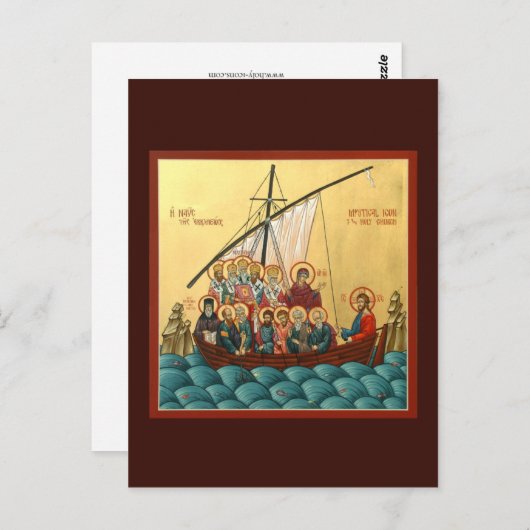 聖なる教会の神秘的なアイコン祈りの言葉カード ポストカード (正面/裏面)