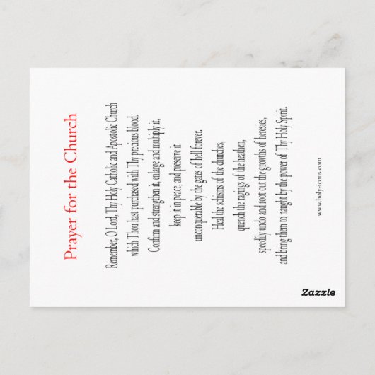 聖なる教会の神秘的なアイコン祈りの言葉カード ポストカード (裏面)