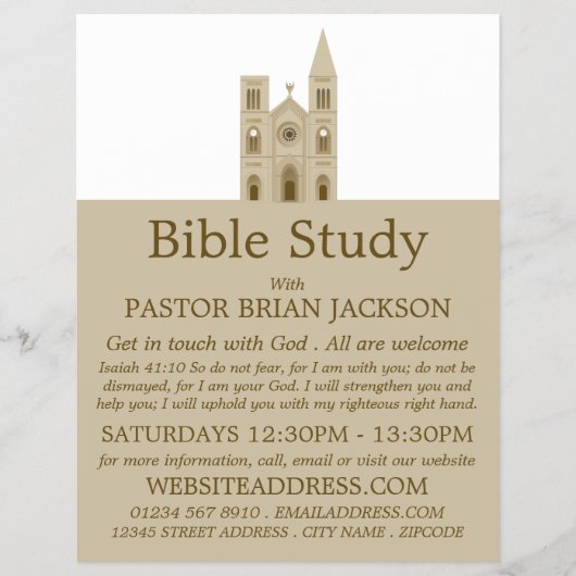聖なる教会、キリスト教聖書級広告フライヤー チラシ (正面)
