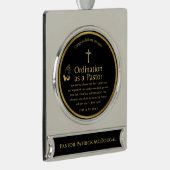 聖なる新しく定められた牧師の聖句の聖句カスタム シルバープレートバナーオーナメント (右)