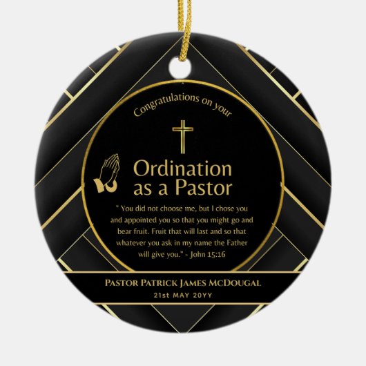 聖なる新しく定められた牧師の聖句の聖句カスタム セラミックオーナメント (正面)