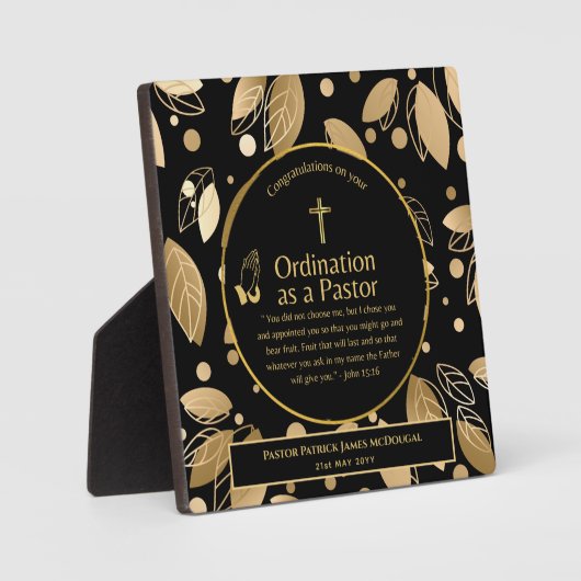 聖なる新しく定められた牧師の聖句の聖句カスタム フォトプラーク (正面)