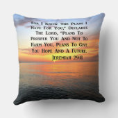聖なる日の出エレミヤ29:11聖書の聖句 クッション (裏面)