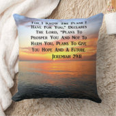 聖なる日の出エレミヤ29:11聖書の聖句 クッション (ブランケット)
